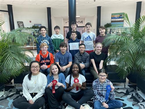 Students who finished first place at the 2024 Fayette County Science & Engineering Fair