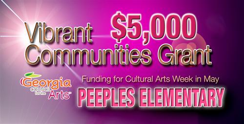 $5,000 Vibrant Communities Grant Awarded to Peeples Elementary 