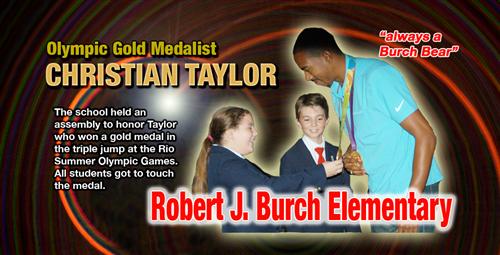 Olympic Champion Christian Taylor Visits Elementary School 