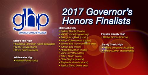 Governor’s Honors Finalists Named 