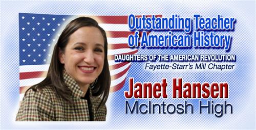 McIntosh High’s Janet Hansen Named Outstanding Teacher of American History 