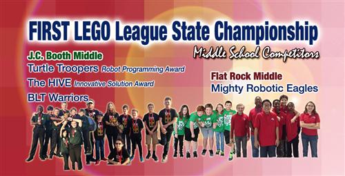 Middle School Robotics Teams Compete at State Tournament 