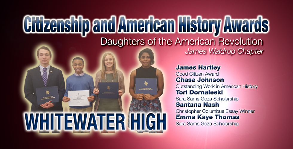 Whitewater Students Recognized for Citizenship and Knowledge of American History 