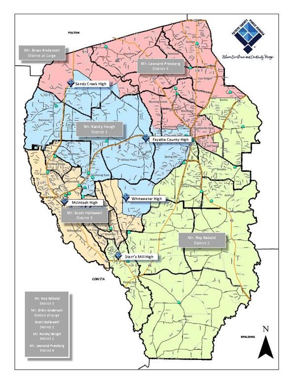 Map Of Fayette County Ga Board Member District Map / Board Member District Map