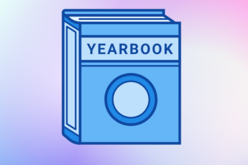  Clipart image of a yearbook.