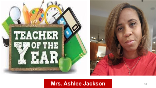 Congratulations to Ms. Jackson, Sandy Creek's Teacher of the Year!