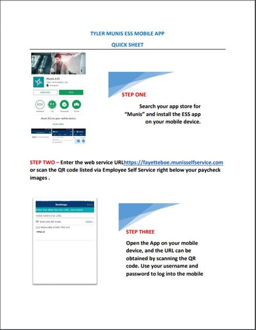 Tyler Munis ESS Mobile APP quicksheet