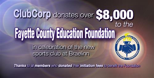 ClubCorp Donates Over $8,000 to Fayette County Education Foundation 