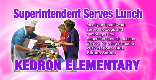 Superintendent Cooks and Serves Lunch at Kedron Elementary 