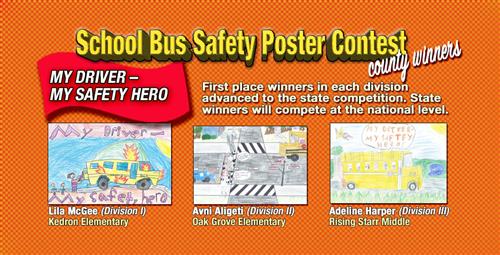 Students Take Top Prize in School Bus Safety Poster Contest 
