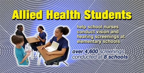Allied Health Students Help School Nurses with Vision and Hearing Screenings 