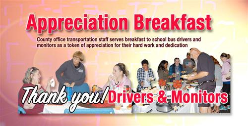 School Bus Drivers and Monitors Treated to Appreciation Breakfast 