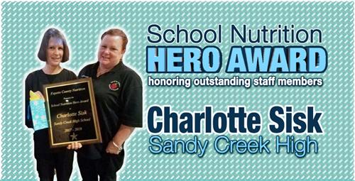 School Nutrition Employee Wins Hero Award 