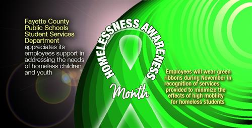 School System Goes Green in Observance of Homelessness Awareness Month 