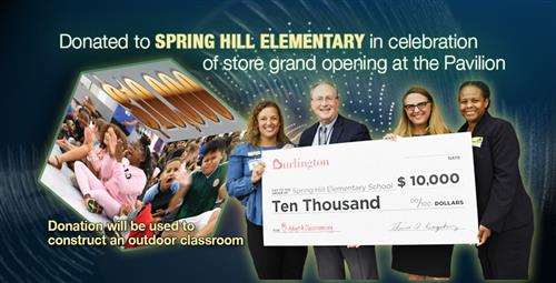 Spring Hill Elementary Receives $10,000 Donation from Burlington Stores 