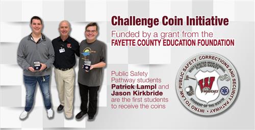 First Challenge Coins Awarded at Whitewater High Funded by Education Foundation Grant 
