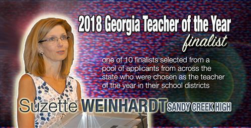 Weinhardt of Sandy Creek High Named a Finalist for Georgia Teacher of the Year 
